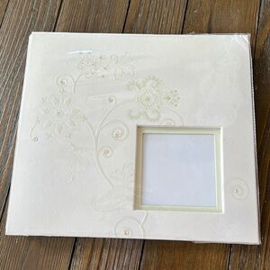 Michael’s vintage off-white, mini scrapbook with floral and rhinestone design